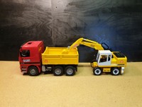 bruder lorry and digger