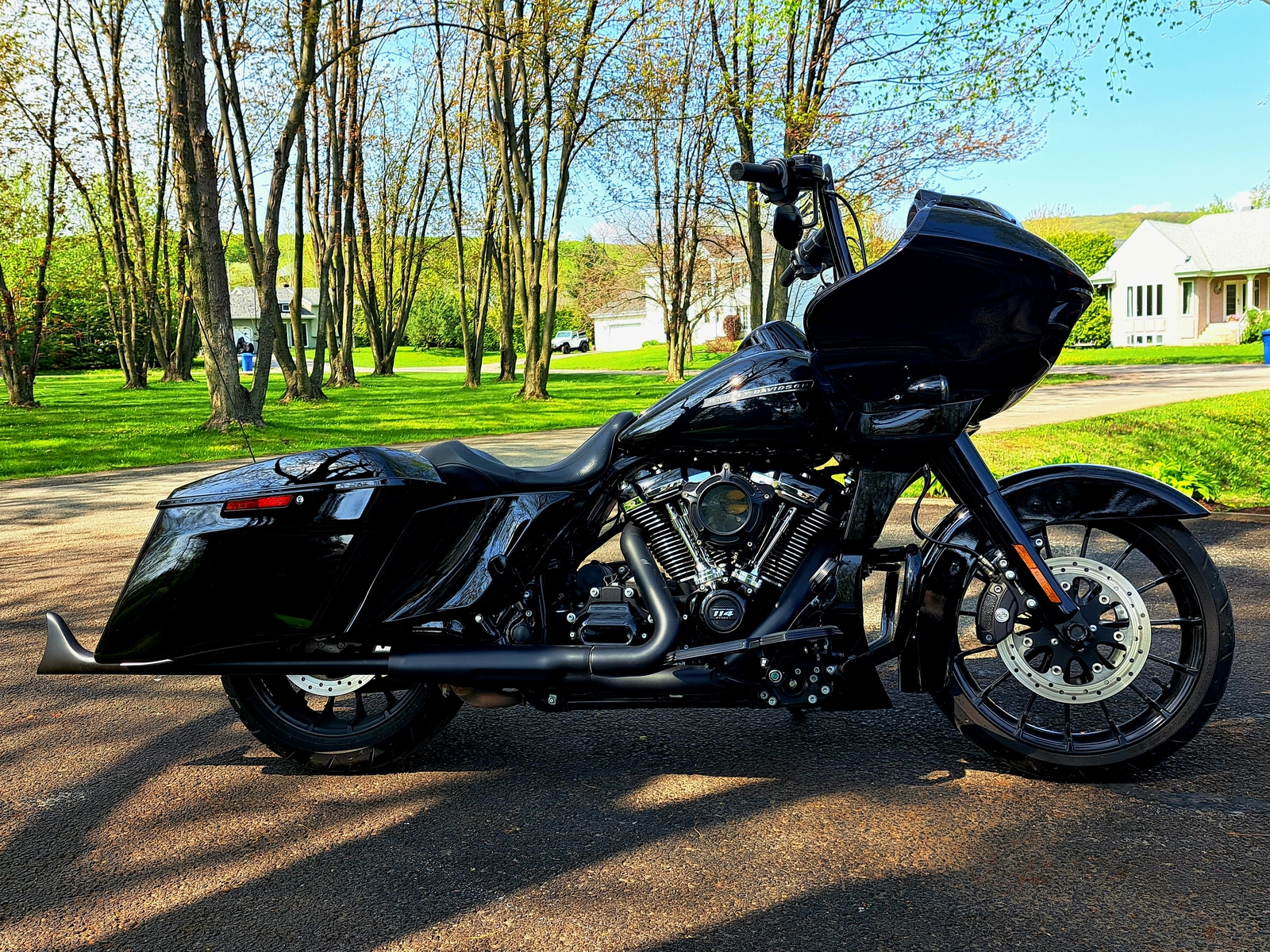 EXHAUST MUFFLER CHROME SLIP-ON WYATT FISHTAIL 33" HARLEY DAVIDSON FLH/FLT TOURING 95-16 - Foto 8