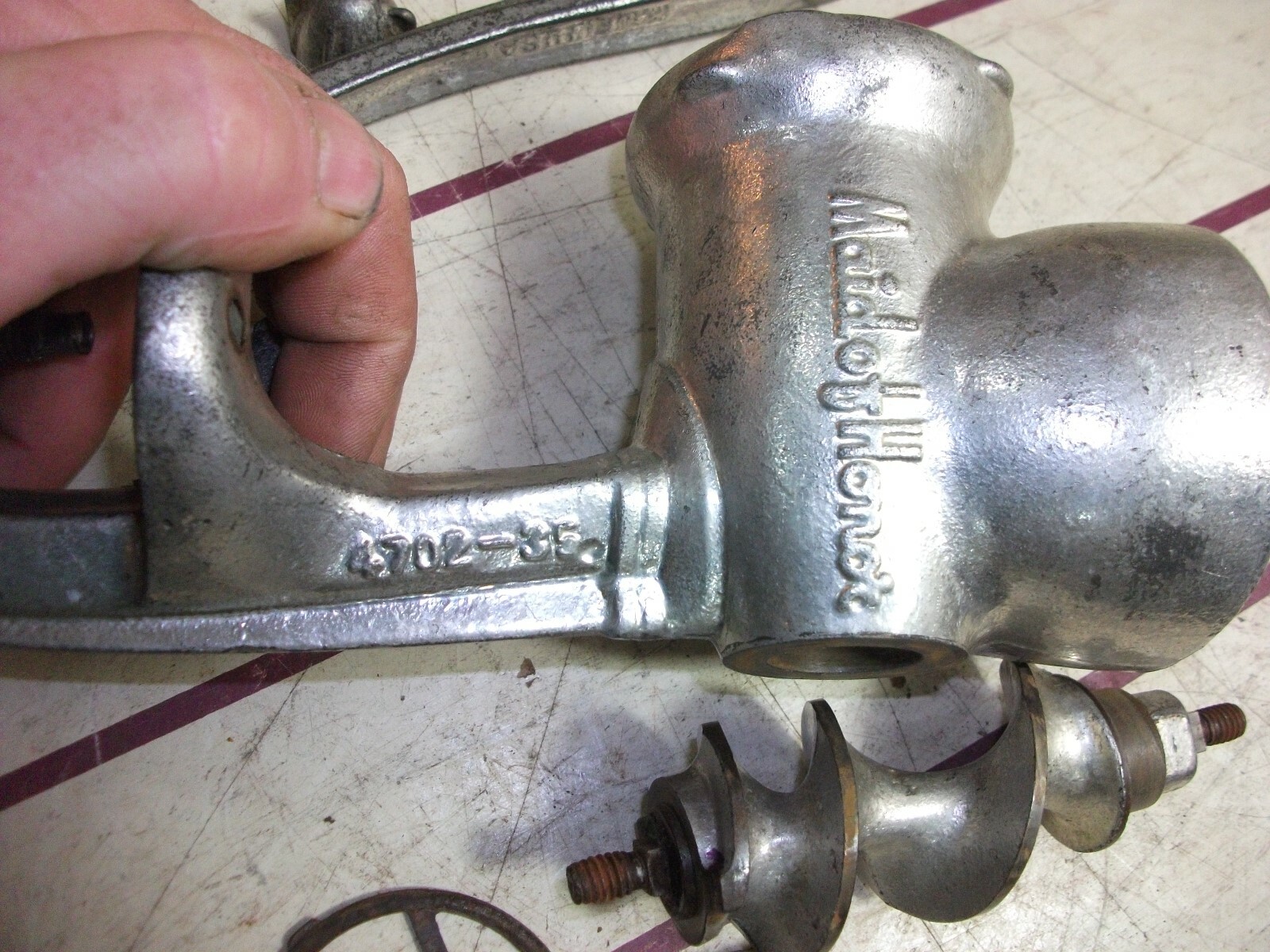 Vintage maid or honor  Meat Grinder Hand Crank Hardware & Mfg deer meat special