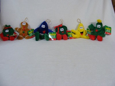 Eckerd Merry Beans Plush, Tree, Star, Cookie, Light, Sack, Gift, Lot of 6