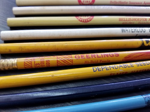 Vintage Lot 1950's Iows Advertising Wood Pencils Cargill Pioneer Sar & More!!