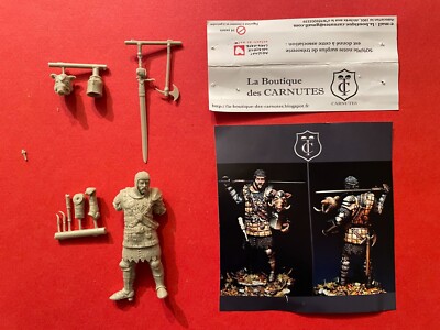 65MM JMD : FIGURINE RESINE CHEVALIER AVEC ARME ET HEAUME COLLECTOR RARE CROISADE