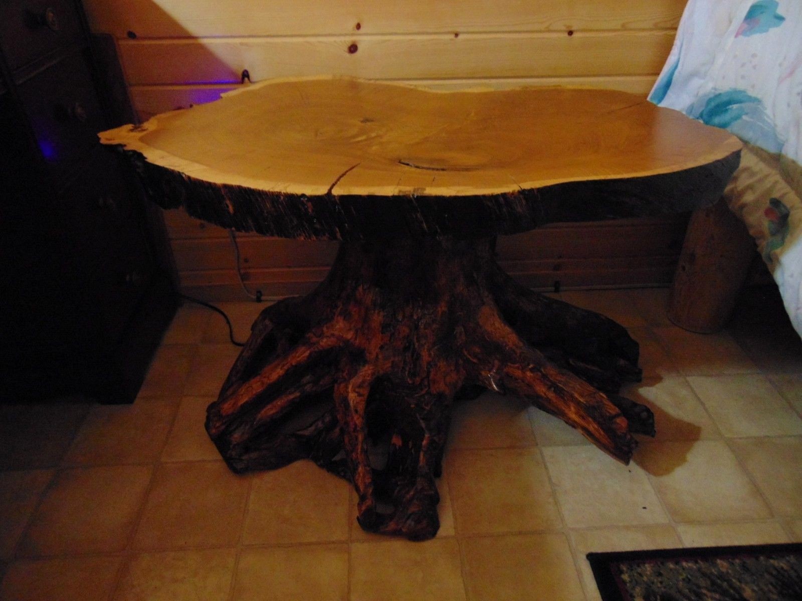 Red Oak vintage Burl living room table