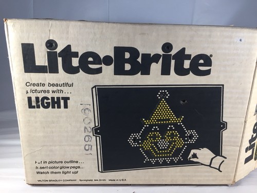 Vintage Lite Brite With Original Box And Colored Pegs Tested And Works