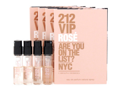 CAROLINA HERRERA 212 VIP ROSE EDP 1.5ml .05fl oz x 4 PERFUME SPRAY SAMPLES