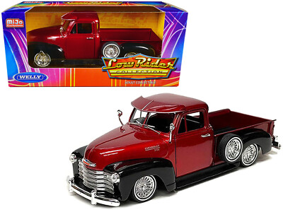 ウェリー 1/24 1953 シボレー 3100 ピックアップ - RED 1953 Chevrolet 3100 Pickup Truck Lowrider Red and Black 1/24