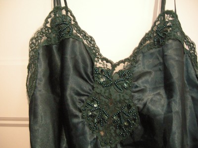 SMALL VICTORIA'S SECRET TEDDY NIGHTGOWN SLEEPWEAR BABYDOLL LACY SEQUIN PEARLS