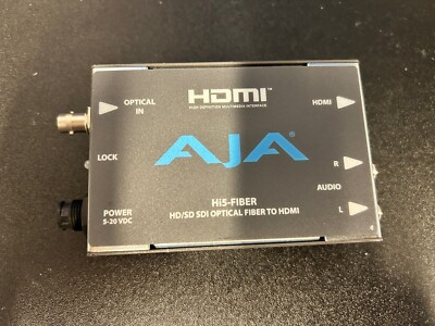 AJA Hi5-Fiber HD/SD SDI Optical Fiber to HDMI W/ No Power Supply