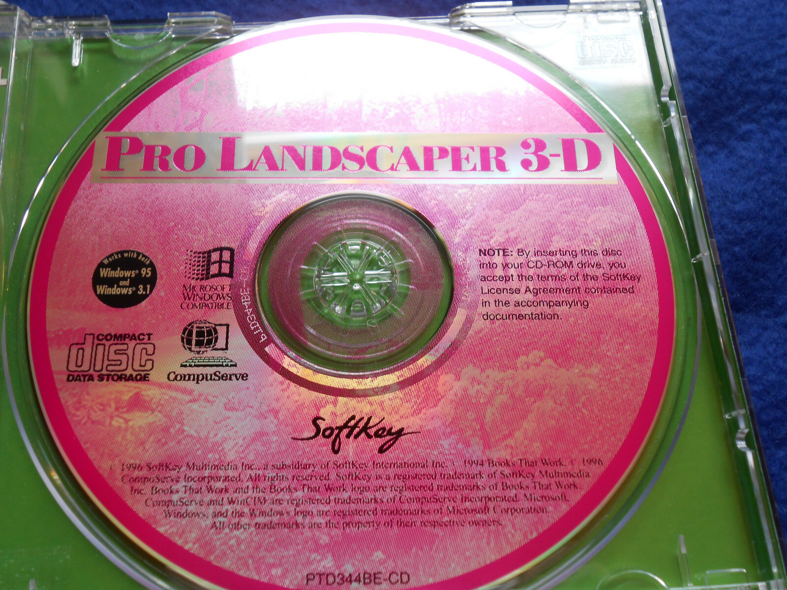 Pro Landscaper 3-D  PC CD-ROM SoftKey 1995 Windows 3.1