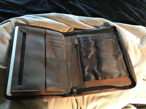 12 In Macbook Genuine Leather Case Porforlio Vintage  Easy Access  Hidden Handle