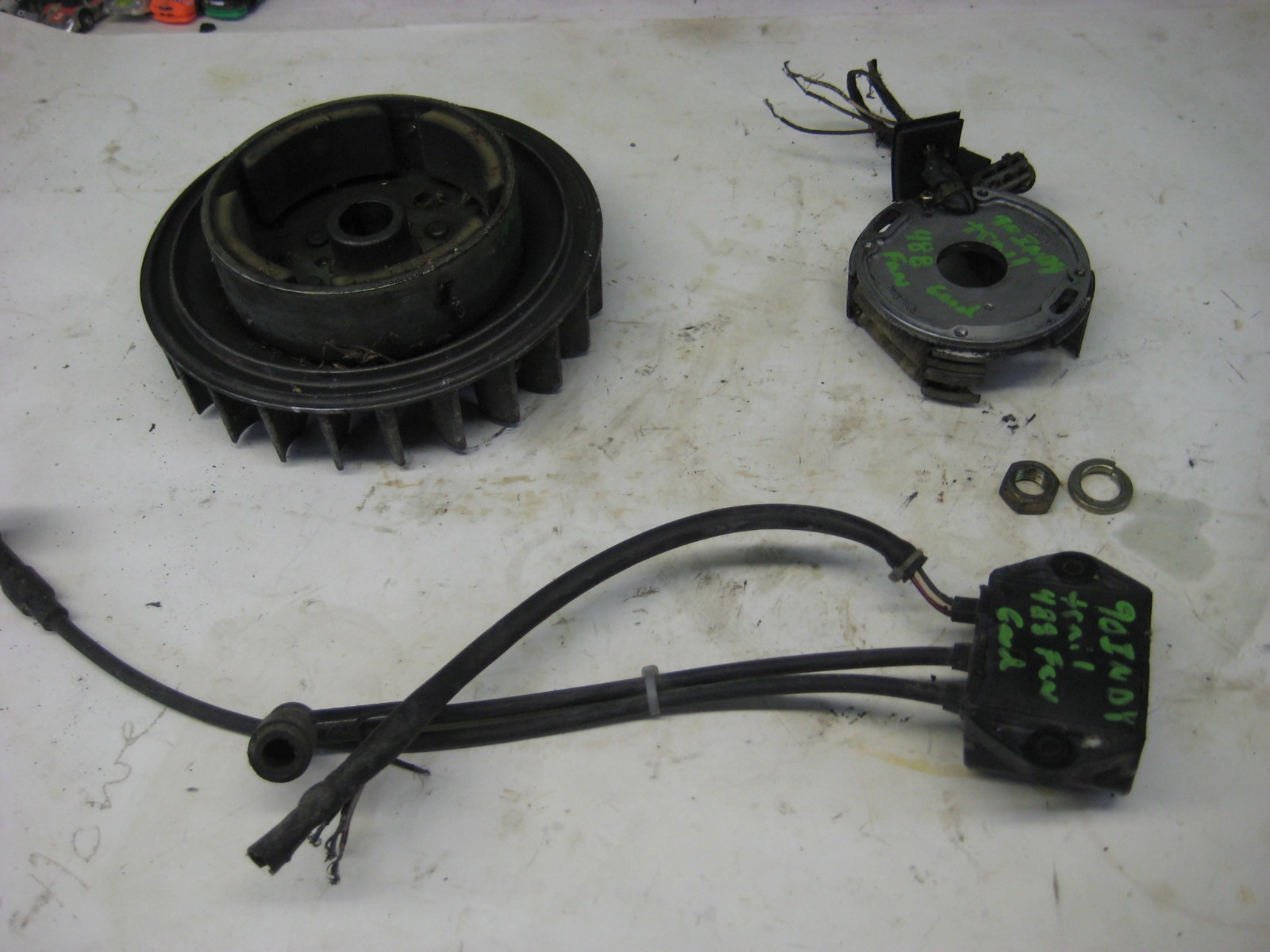 1990 Polaris Indy Trail Snowmobile 488 Engine Ignition Stator CDI Box Flywheel