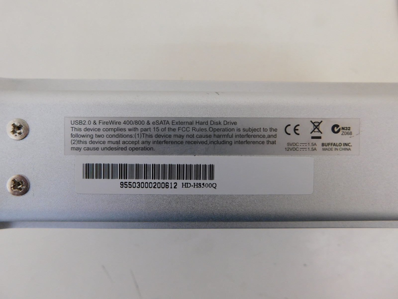 Buffalo HD-HS500Q External HDD W/ 4TB WD4001FAEX HDD Inside