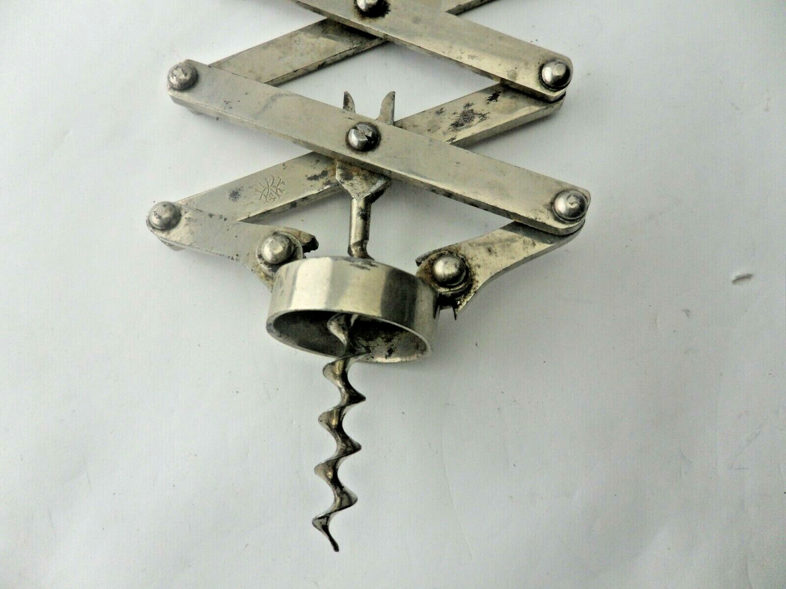 VINTAGE Lazy Tongs Corkscrew MARKING SYMBOL RARE
