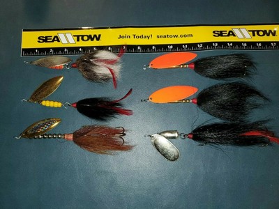 musky muskie pike bass spinnerbait fishing lures 2 set spinner whte//slvr 4842