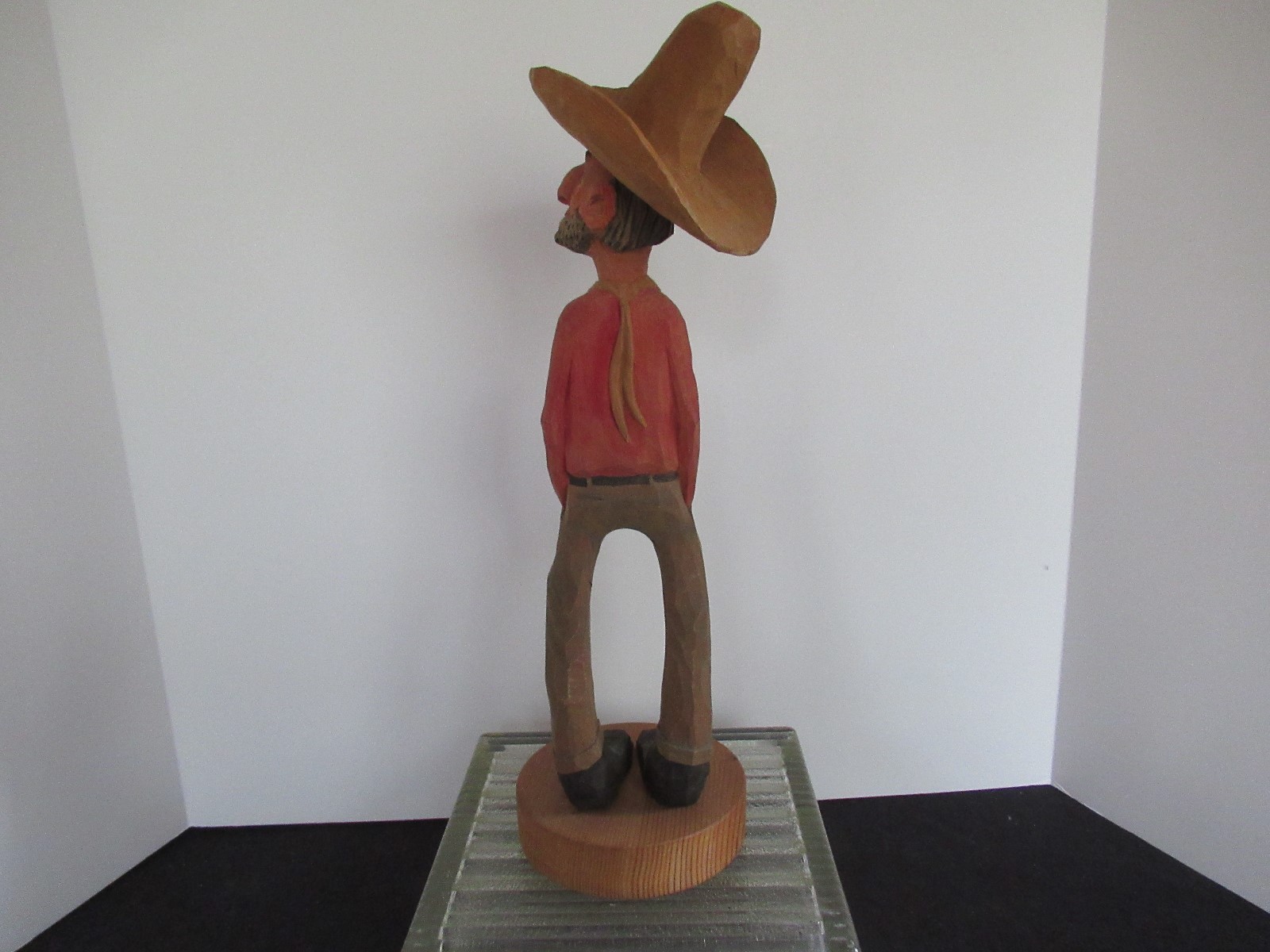 RARE EARLY WOODCARVED COWBOY -- HAROLD ENLOW