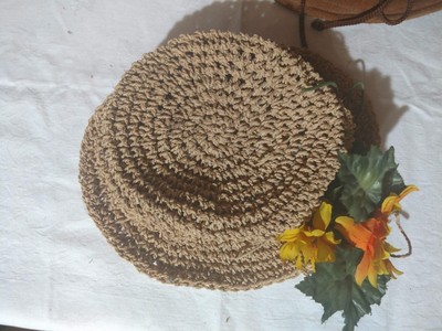 3 VTG 1930's - 1950's Wicker Straw Fashion Hats Flowers Costume Suede Wide Brims