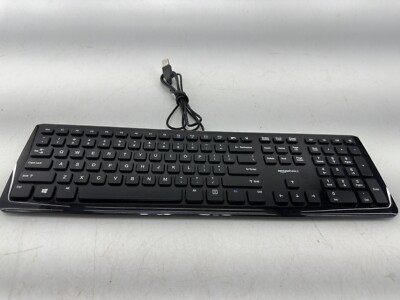 AmazonBasics Computer Keyboard Wired Low-Profile Keys Quiet KU-0833
