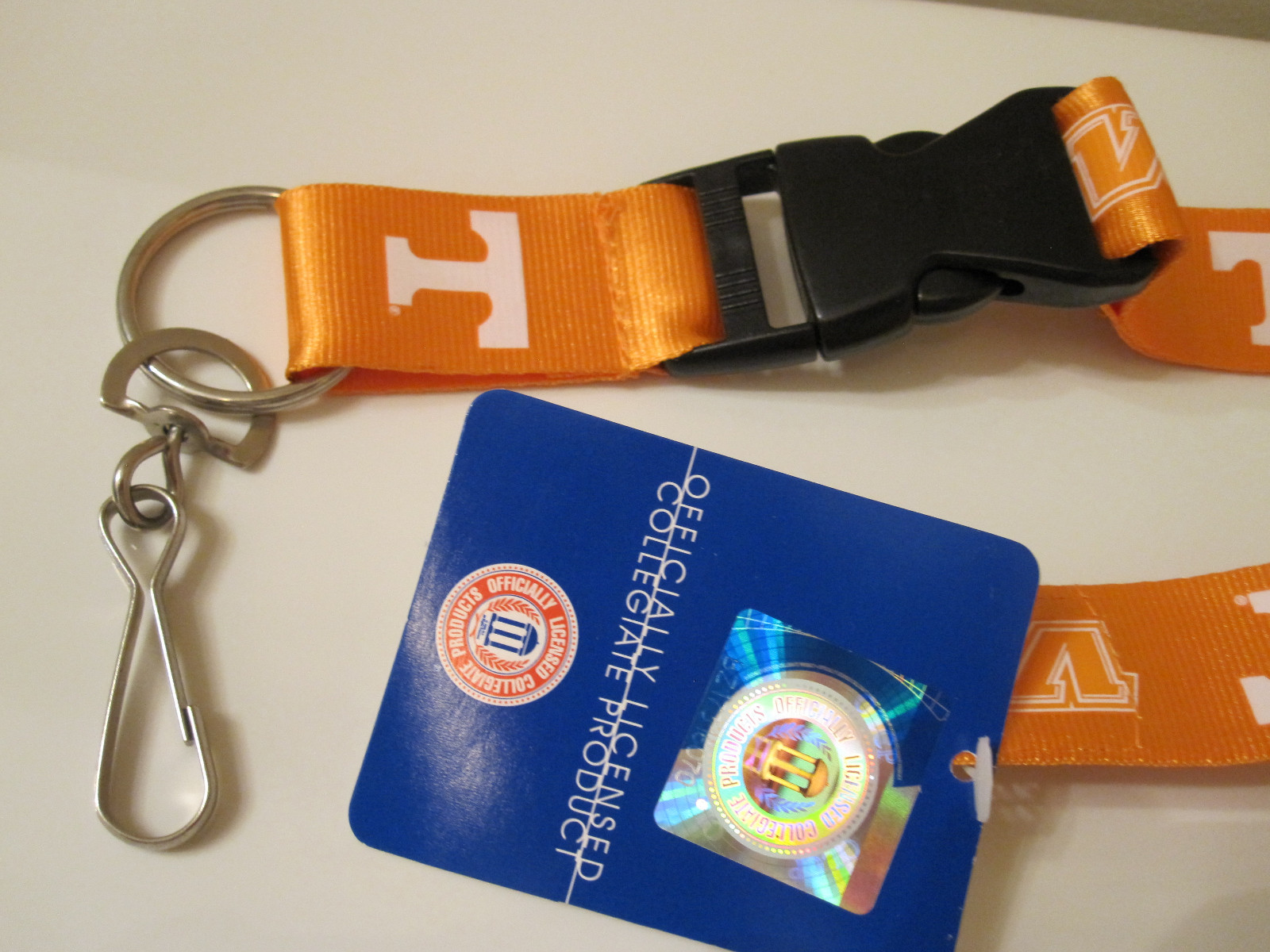 UT TENNESSEE VOLS Lanyard Key Chain ID Holder STRAP Quick Release Orange & White