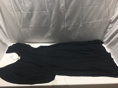 N144 MARINE LAYER Long Sleeve Lexi Midi Dress Black Womens Size XL
