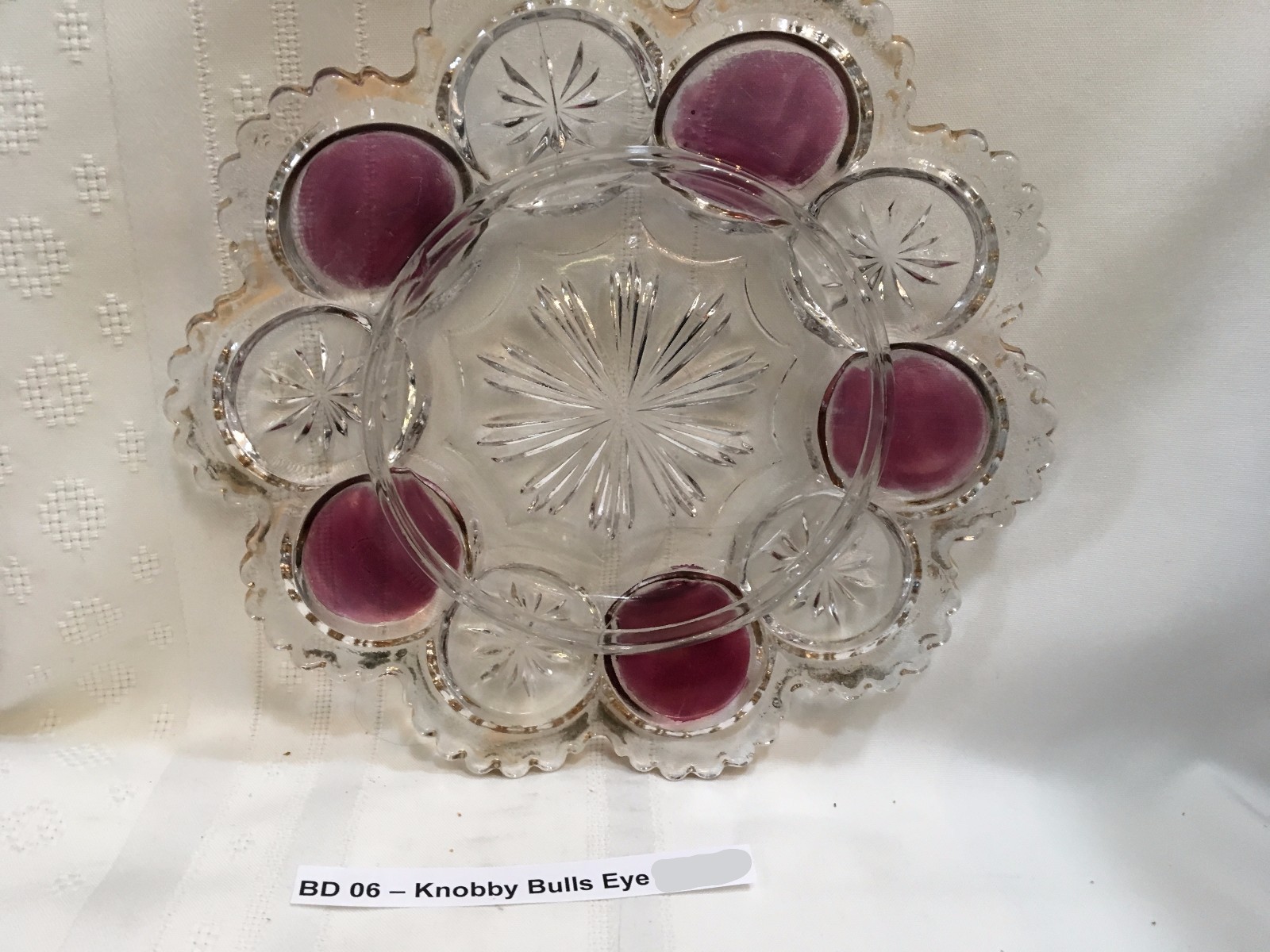 EAPG Butter Dish - Knobby Bulls Eye