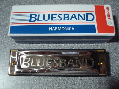 Hohner BluesBand Harmonica Key of C Blues Band Stainless Steel, 1501