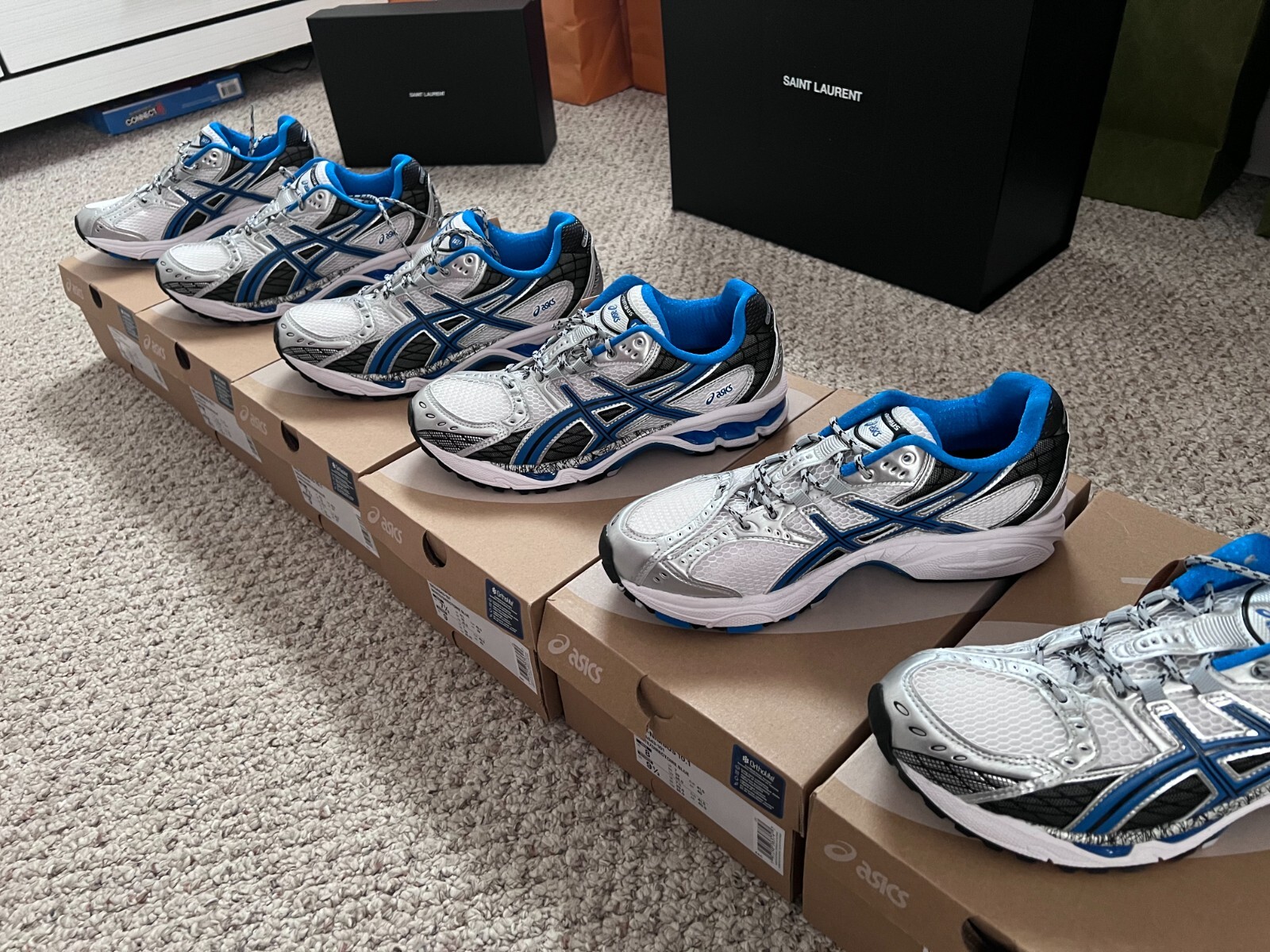 Pre-owned Asics Size 7.5 -  Gel Nimbus 10.1 White Directoire Blue