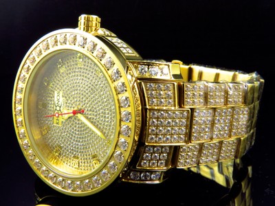 Pre-owned Khronos Yellow Iced Bezel & Band  Jojino Joe Rodeo Genuine Diamond Watch 50mm