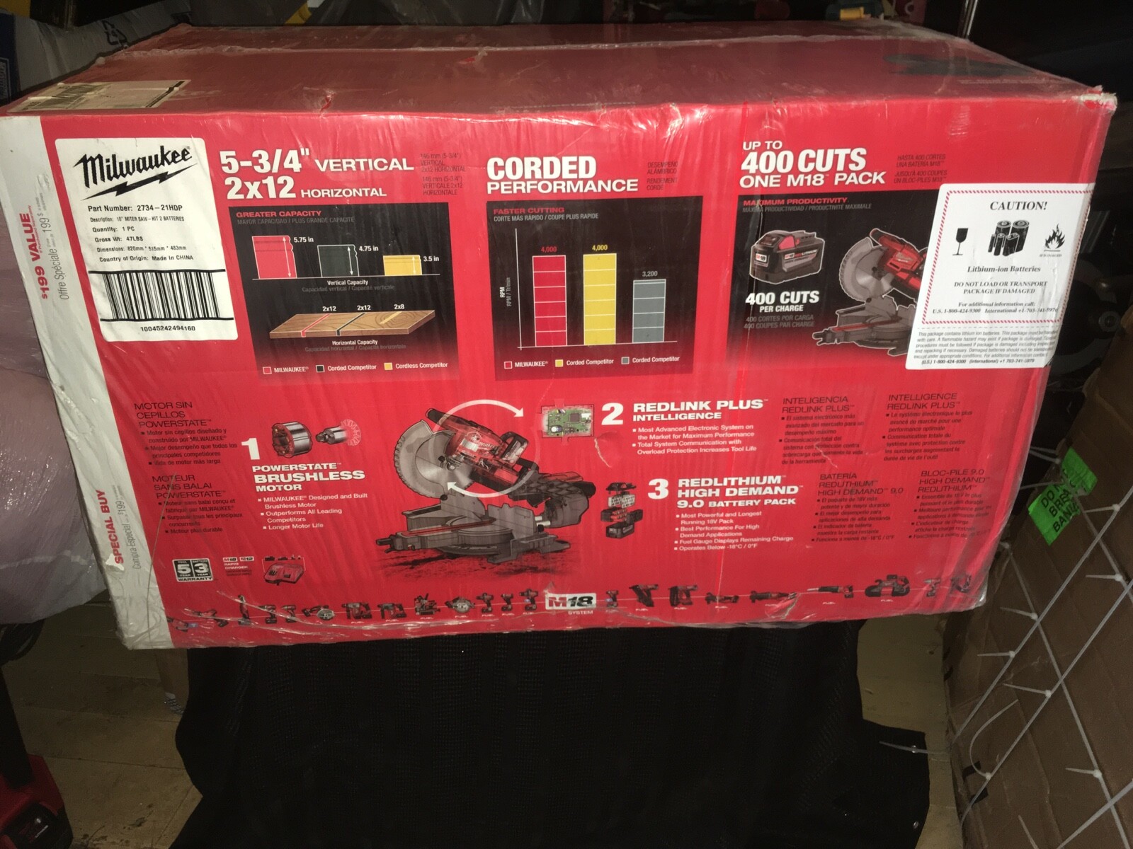 Milwaukee 2734-21HDP M18 FUEL Dual Bevel Sliding Compound Miter Saw Kit