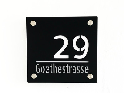 Número de Casa Puerta Con Nombres Timbre Placa 3D Grabado Acrílico Blanco Negro