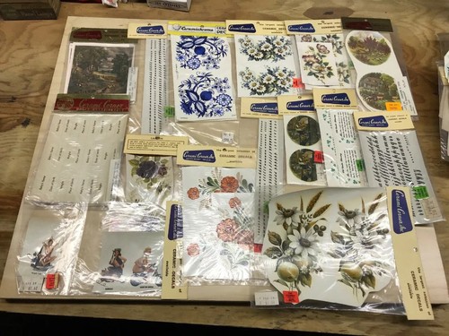 Large Lot Of Ceramic Decals  Lot of various  New In Package And Singles,