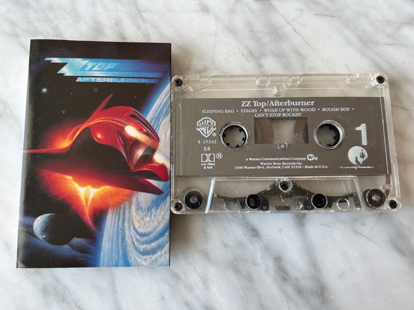 ZZ Top Afterburner CASSETTE Tape 1985 Warner 9 25342-4 Billy ZZ Top Afterburner CASSETTE Tape 1985 Warner 9 25342-4 Billy