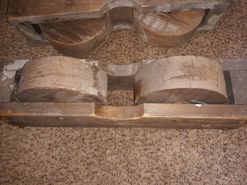 4 Vintage Wood Homemade Buggy Wheels  Garden Cart Wagon unusual Antique wooden