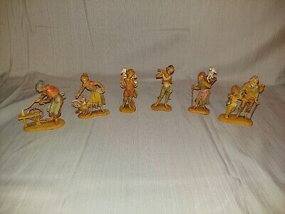 Vintage Lot of Depose Italy Nativity Figures 6 Pieces up to 4" Tall