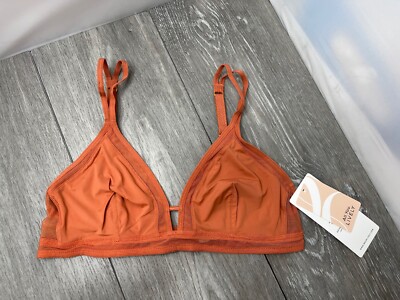 All.You.LIVELY Womens Mesh Trim Bralette, Terracotta Size M