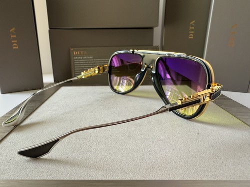 Pre-owned Dita Grand Decade Dts460-a-01 Yellow Gold Yellow Grey Lens Sunglasses Authentic In Grey To Yellow Gradient
