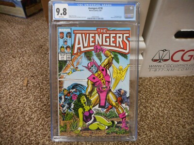 Avengers 278 cgc 9.8 She-Hulk vs Tyrax cover Black Knight WHITE pgs Marvel 1987