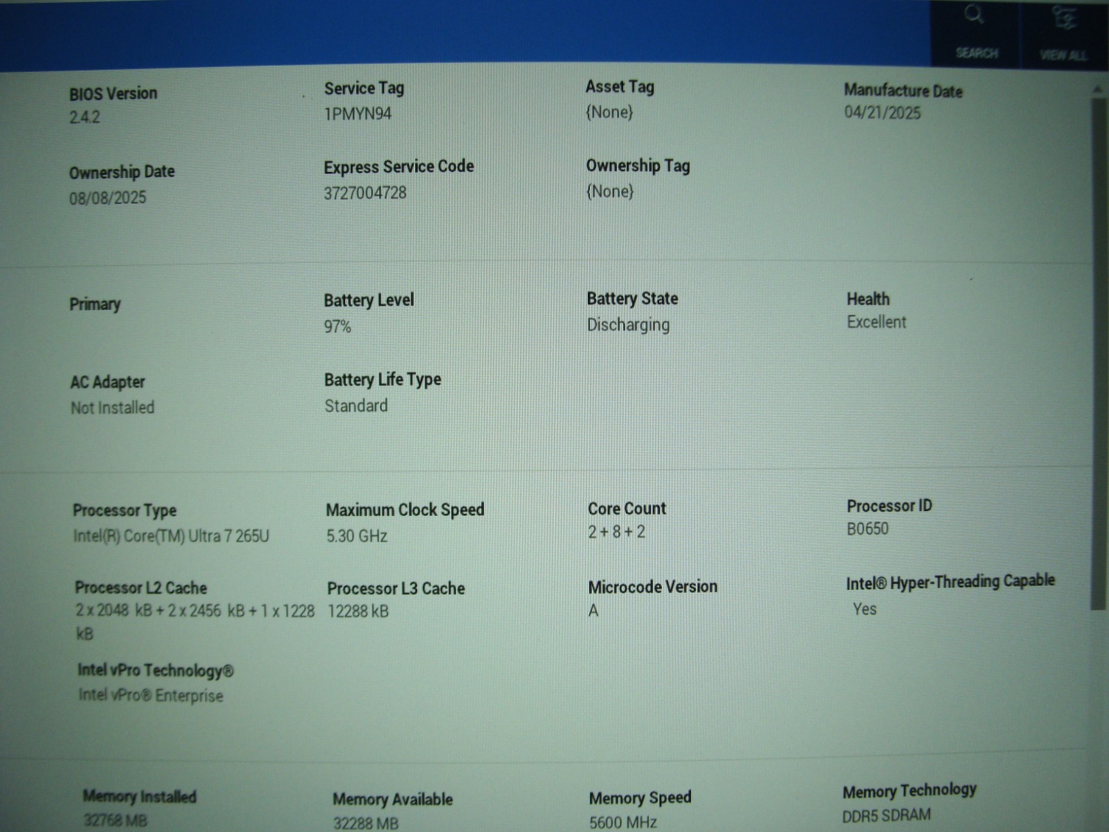 Dell Pro 14 Plus PB14250 14" FHD+ Ultra 7 265U 32GB 512GB Win 11 Pro - Thumbnail 17