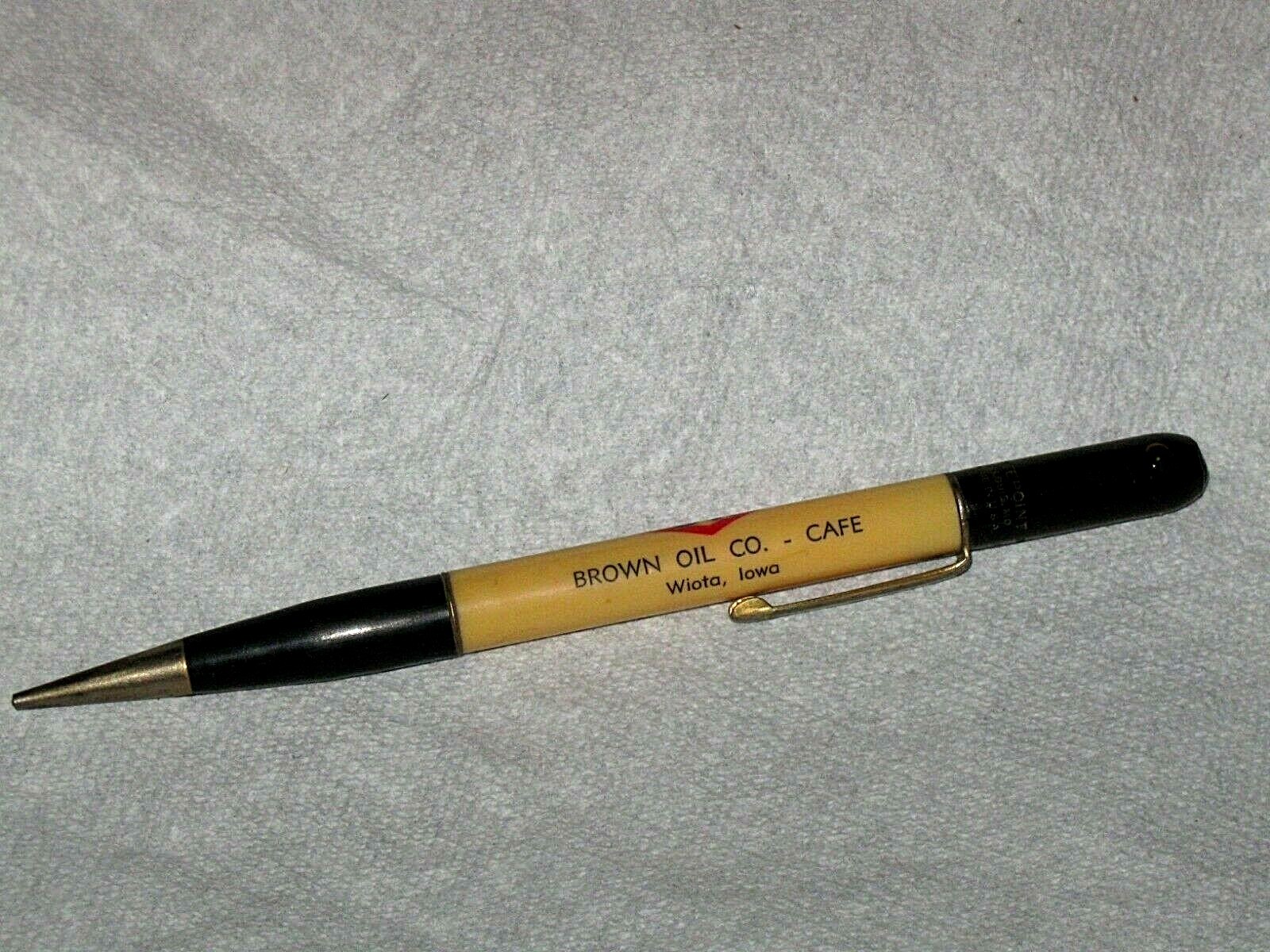 Vintage DX Gas & Oil Top Mechanical Pencil Advertising Brown Oil Co Wiota Iowa