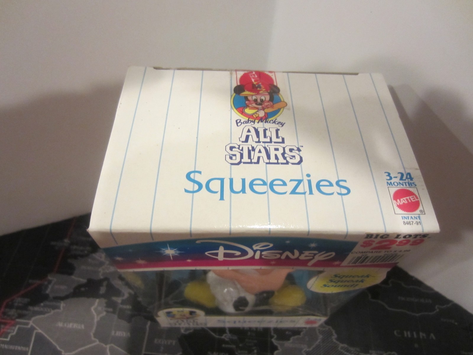 Vintage Disney Baby Mickey All-Stars Squeezies Soccer Mickey NIB Mattel RARE!