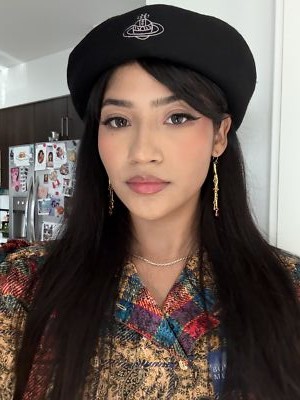 Vivienne Westwood Beret Hat Woman Orb Logo Cap Hut Black