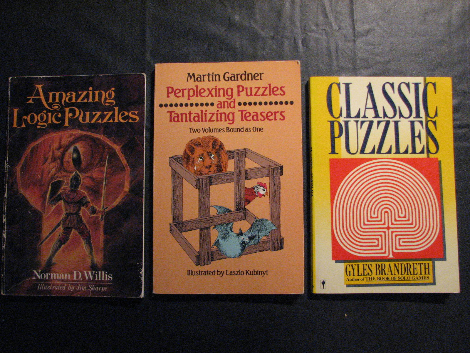 Puzzle books - Lot of 18 - Logic, Math, Brain teasers, Magic, Crime. Quiz etc.