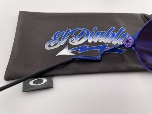 Pre-owned Oakley Deadbolt Fabio Quartararo Matte Navy Prizm Violet Sunglasses Oo6046-10 B In Purple