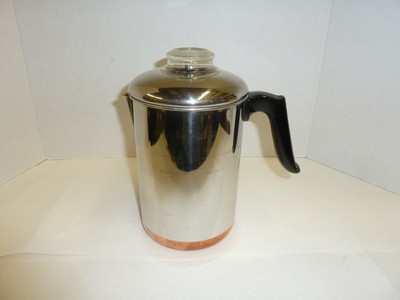 Coffee Pot 8-Cup Stainless Steel Vintage Aluminium Filter Outdoor Camping Hiking