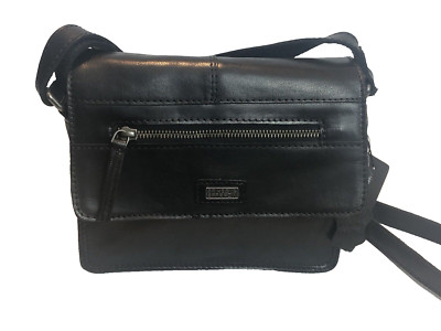 Spikes and Sparrow ''Alaska'' Black Leather Crossbody Purse Bag New w/Tags