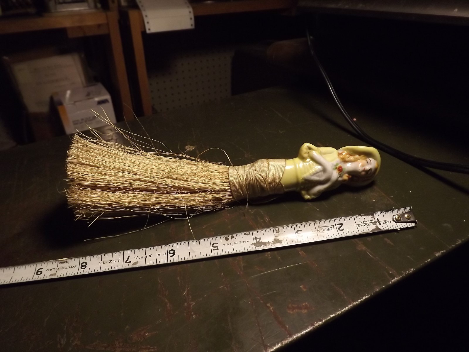 Antique Lovely Half Doll Wisk Broom Brush
