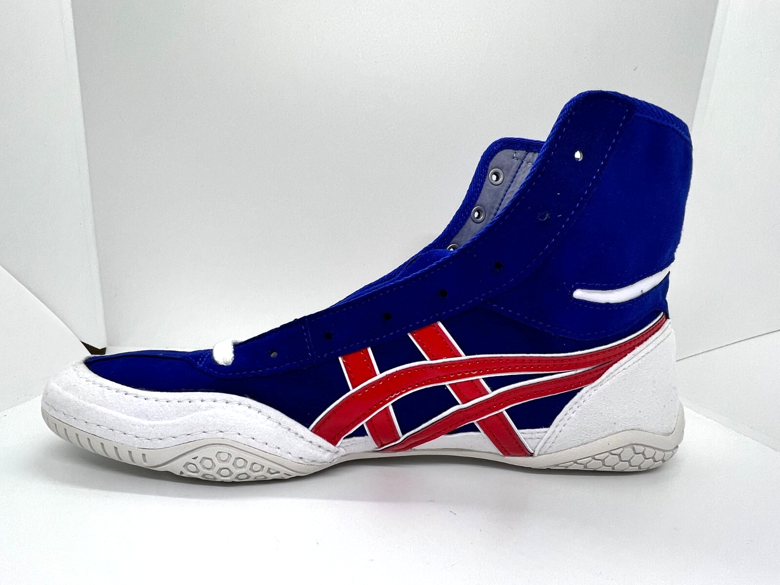 asics Boxing Wrestling Shoes Blue and White Red Line EX-EO