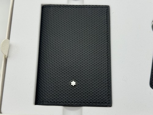 Pre-owned Montblanc Black Leather Card Holder Wallet & Key Set 100% Genuine $475