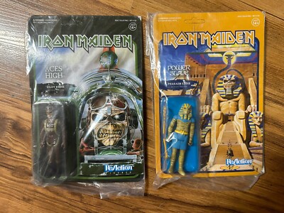 Super7 ReAction Iron Maiden Aces High Power Slave Action Figure LOT Unpunched