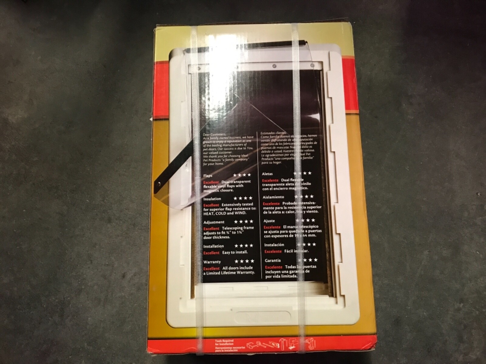 NEW IDEAL PET DOG DOOR 9.75 IN. x 17 IN. FRAME MOUNT MAGNETIC DUAL FLAPS PLASTIC