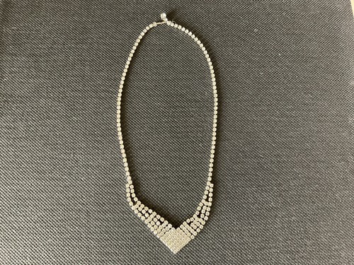 16 inch vintage hollywood regency deco rhinestone necklace
